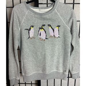 American Eagle Gray Sequin Penguin Sweatshirt